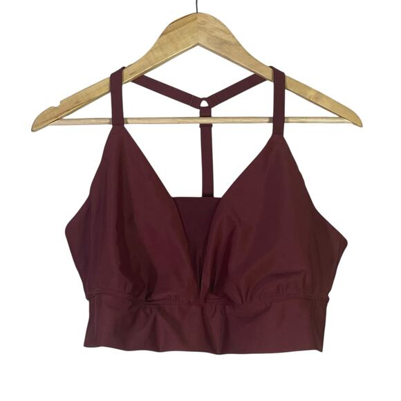 Offline by Aerie Stretch Bralette Sports Bra Womens XXL Burgundy Medium Support - Picture 2 of 5